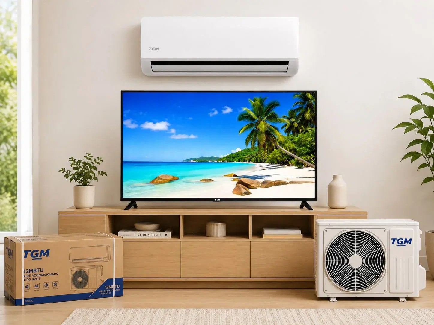 Aire acondicionado + TV de 43 pulgadas